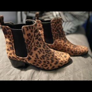 Leopard print booties